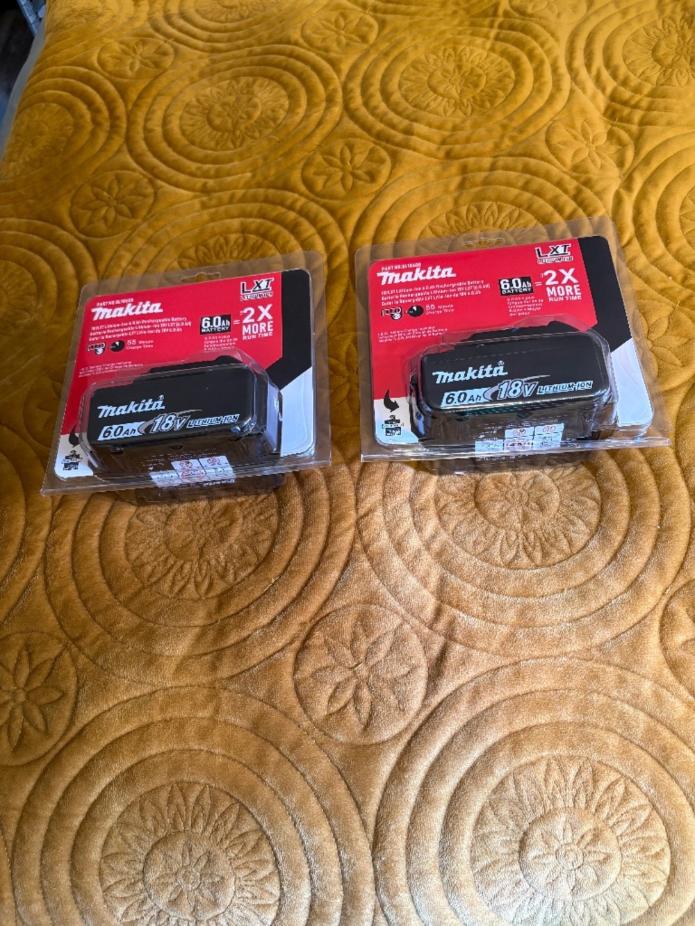 2 - Makita 6.0Ah, 18V Lithium-Ion Batteries